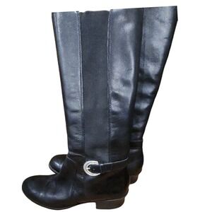 Naturalizer Womens Black Leather Knee High Riding Walking Boots Size 6.5‎ US